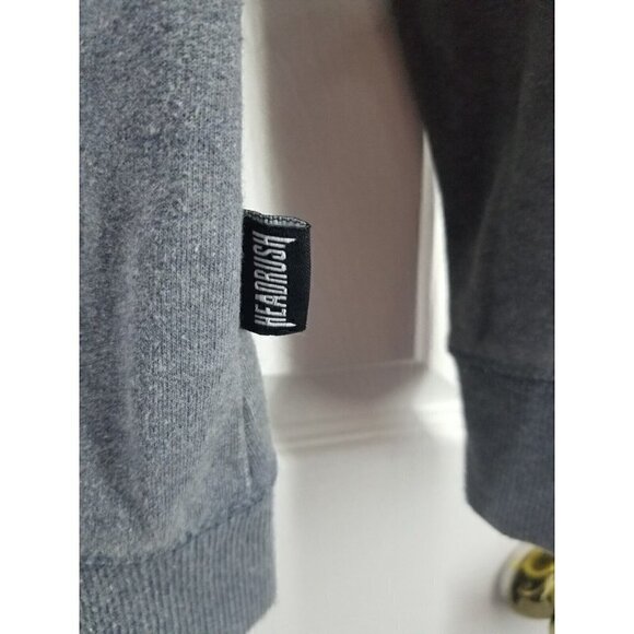 Headrush Original Fortune Favors the Brave Grey Hoody Yellow Logo Size Small - Picture 4 of 8
